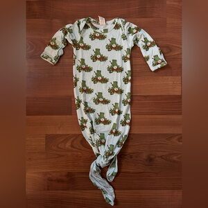 Kate Quinn long sleeve lap neck knotted gown | frog & banjo | bamboo - 0-3m